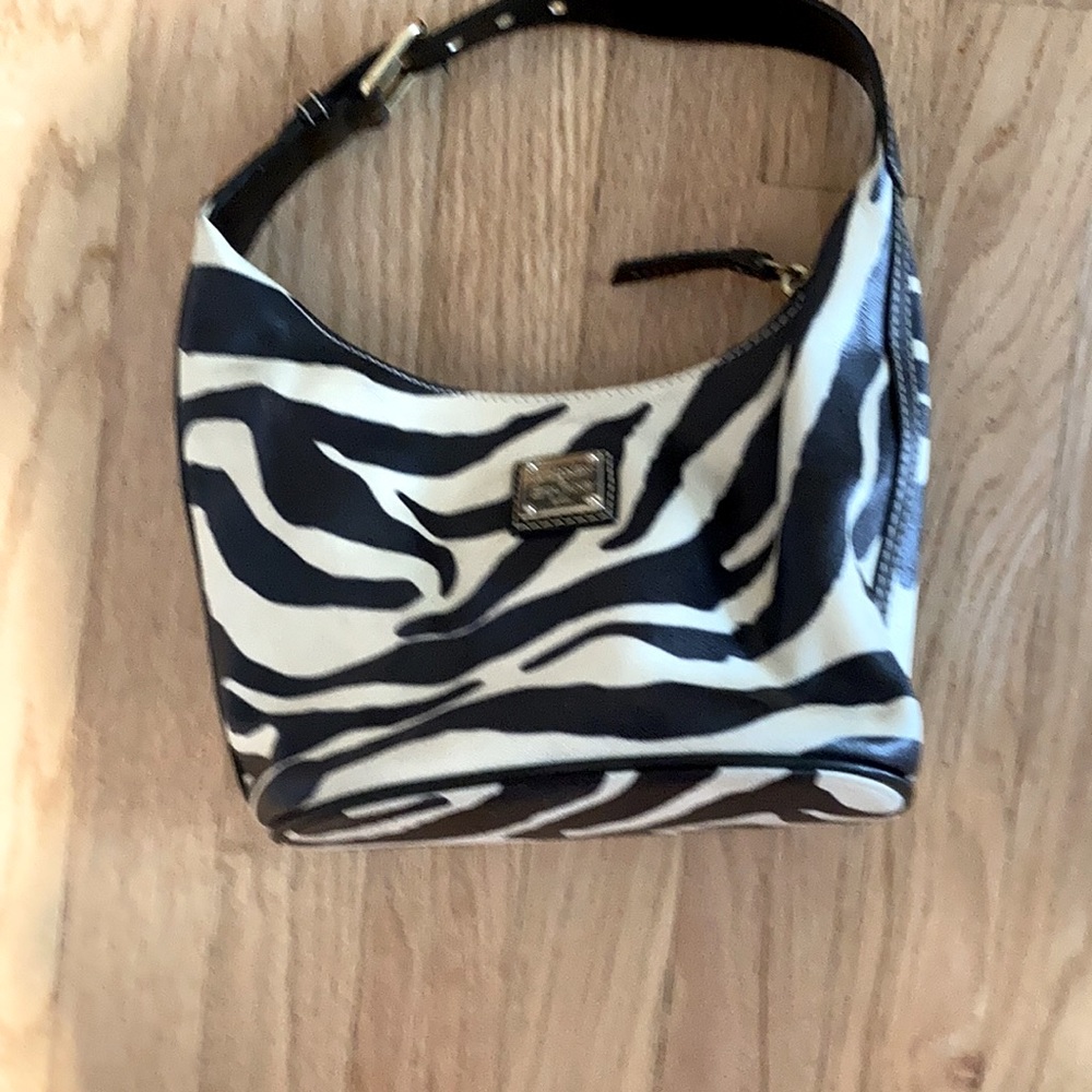 Dooney and Bourke Zebra print leather shoulder bag